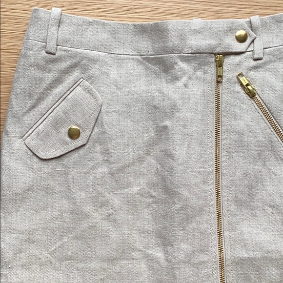 Jcrew Flax Linen zip mini skirt - Picture 2 of 8